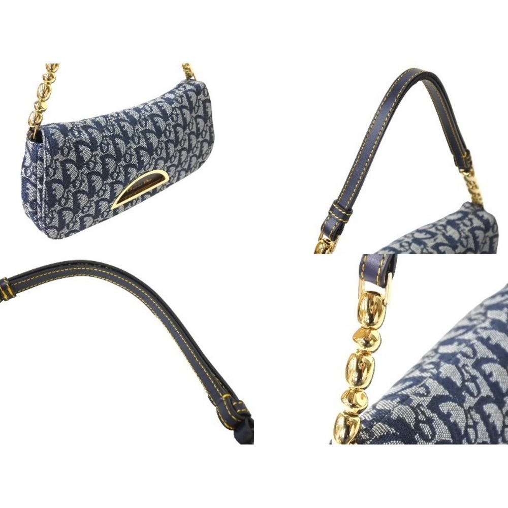 Christian Dior Marispearl Shoulder Bag Navy Blue Logo Canvas - Picture 4 of 8